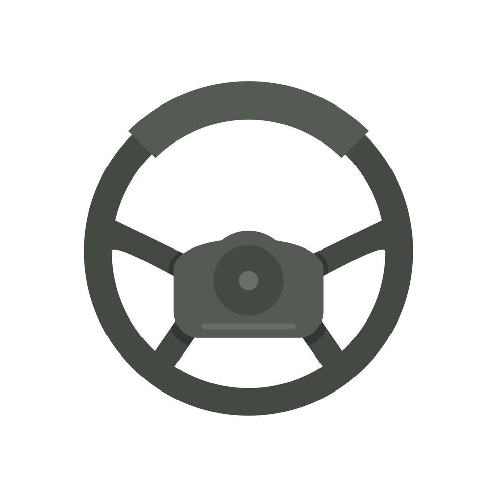 Control steering wheel icon flat isolated vector
