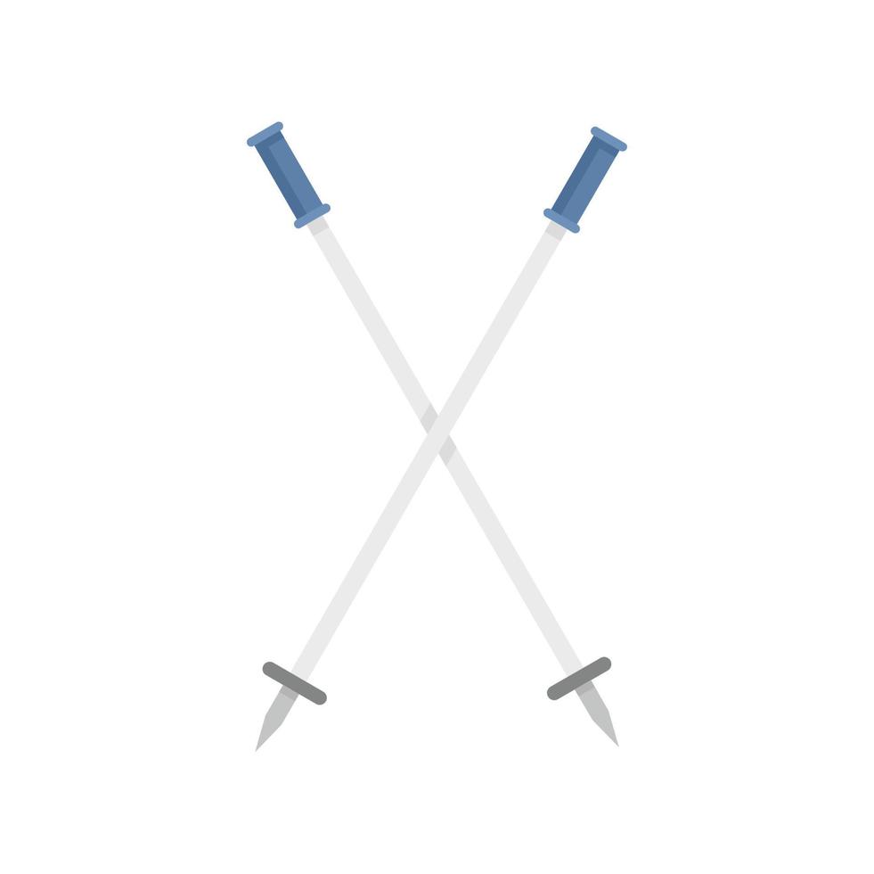 Ski sticks icon flat isolated vector