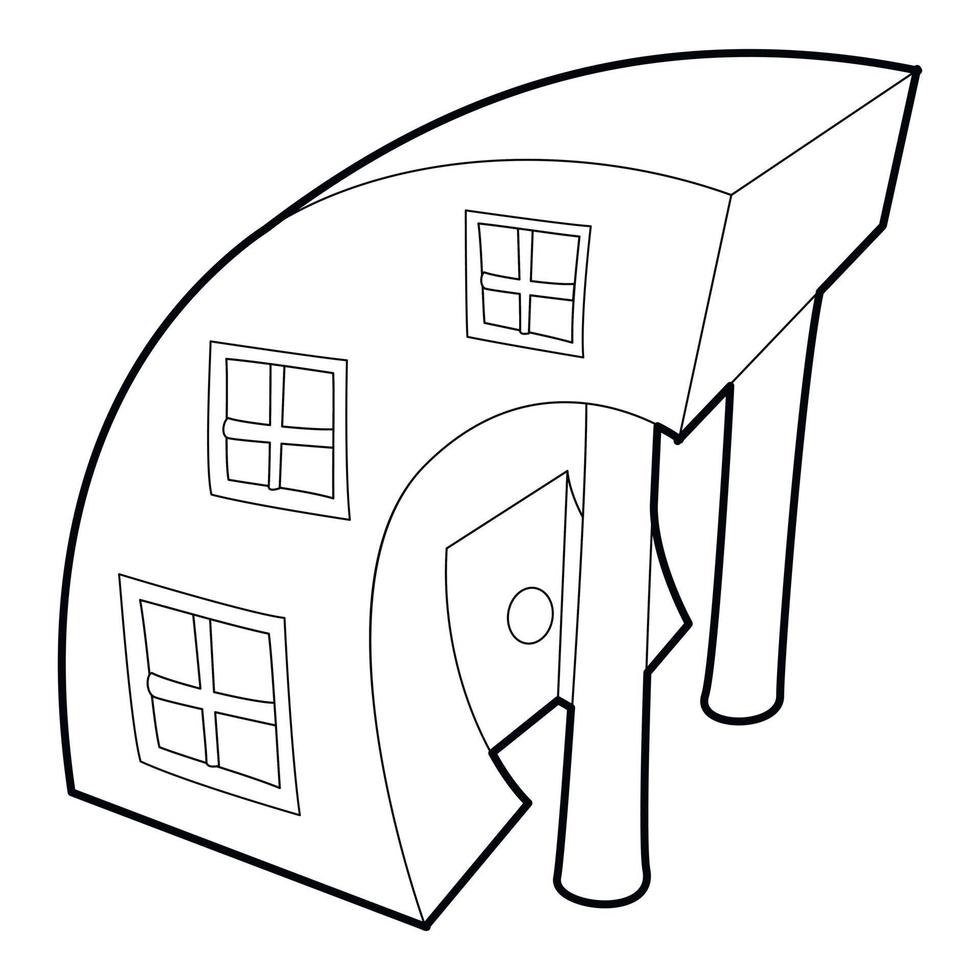 Big building icon, outline style vector