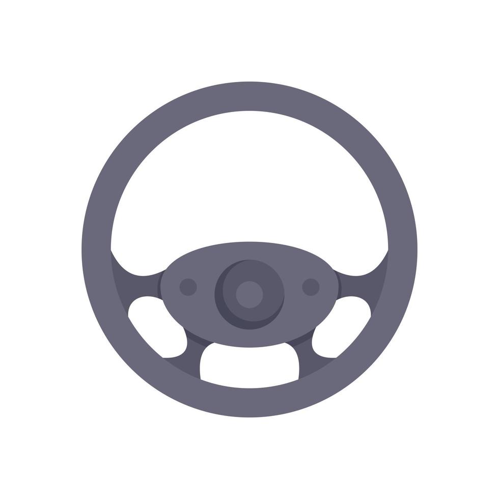 Metal steering wheel icon flat isolated vector