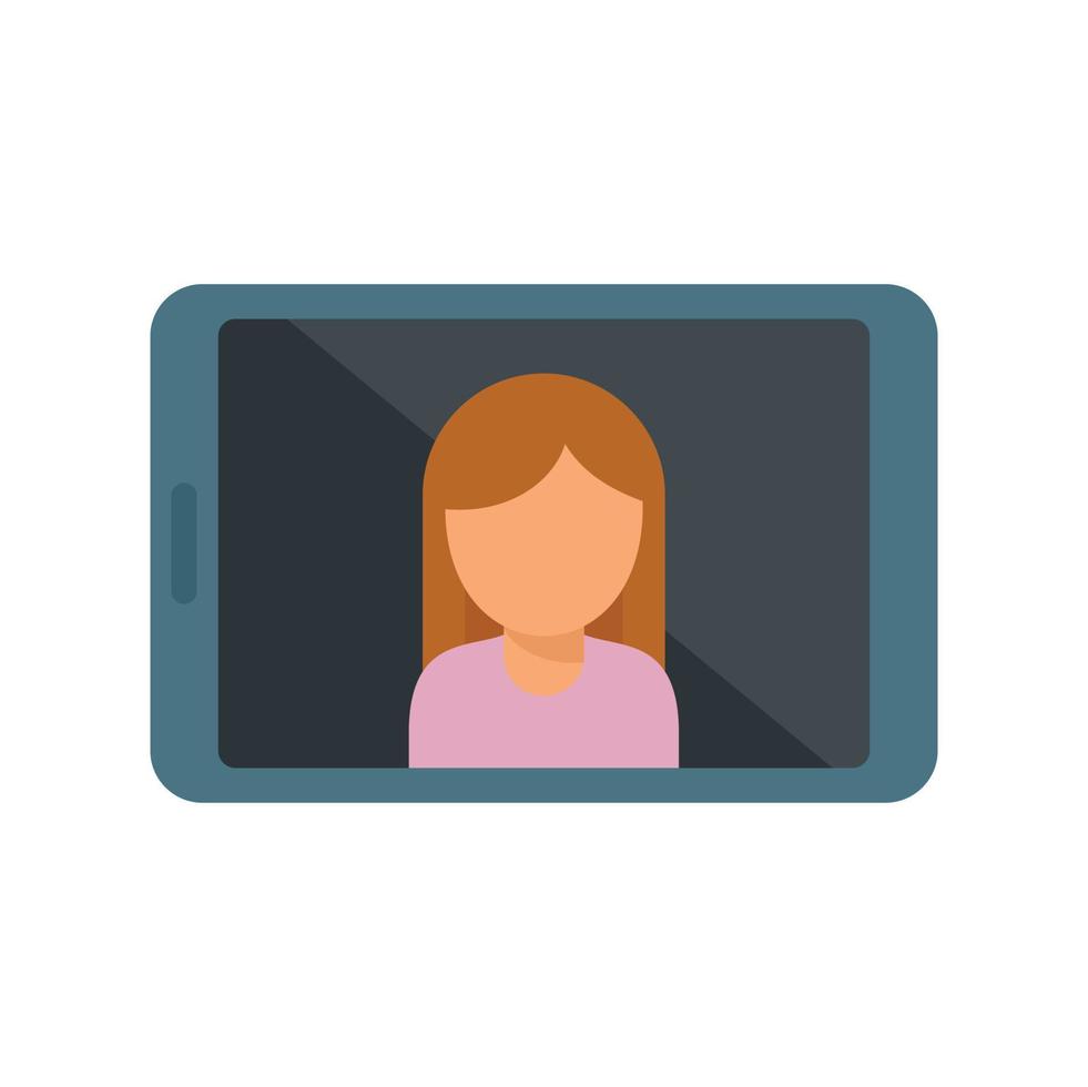 Tv presenter tablet icon flat isolated vector