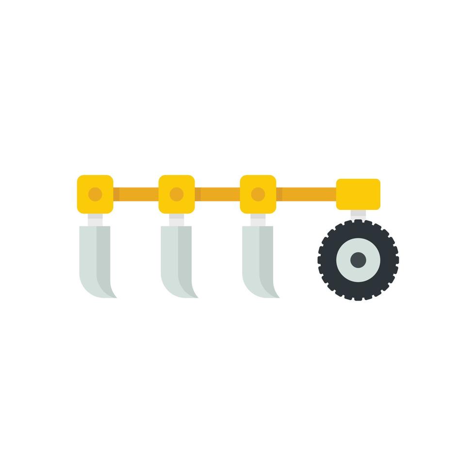 Tractor plow icon flat isolated vector