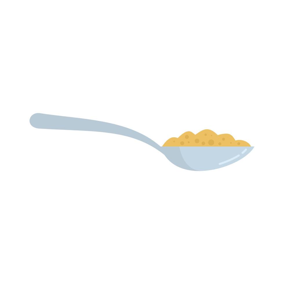 icono de cuchara de copos de cereal vector aislado plano