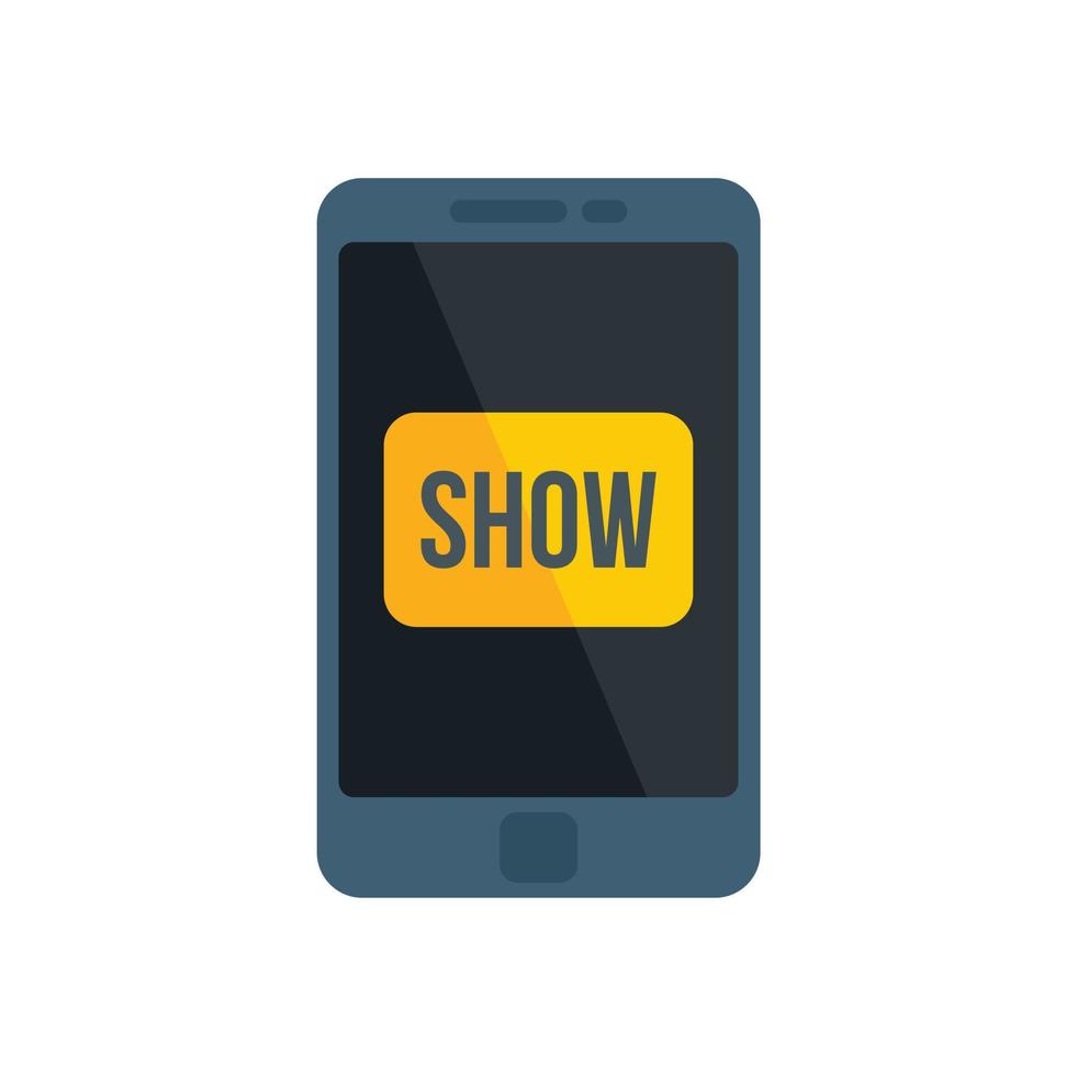 smartphone tv show icono plano aislado vector