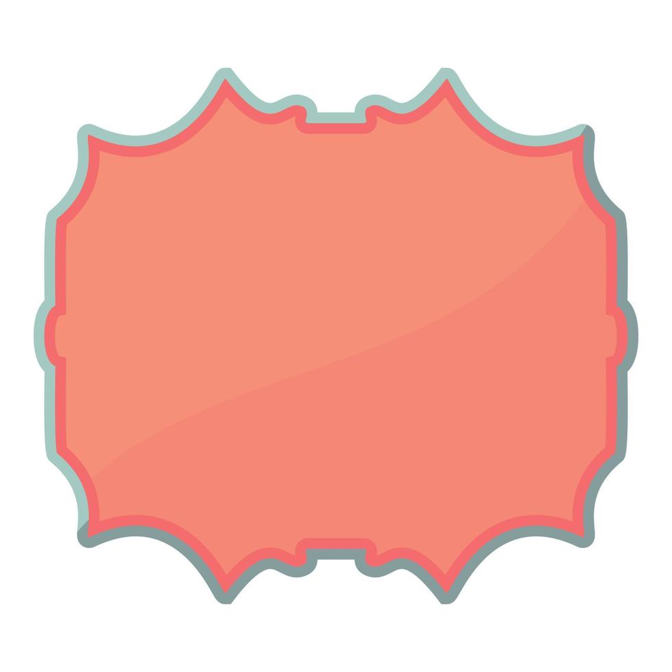 Empty label icon, cartoon style vector