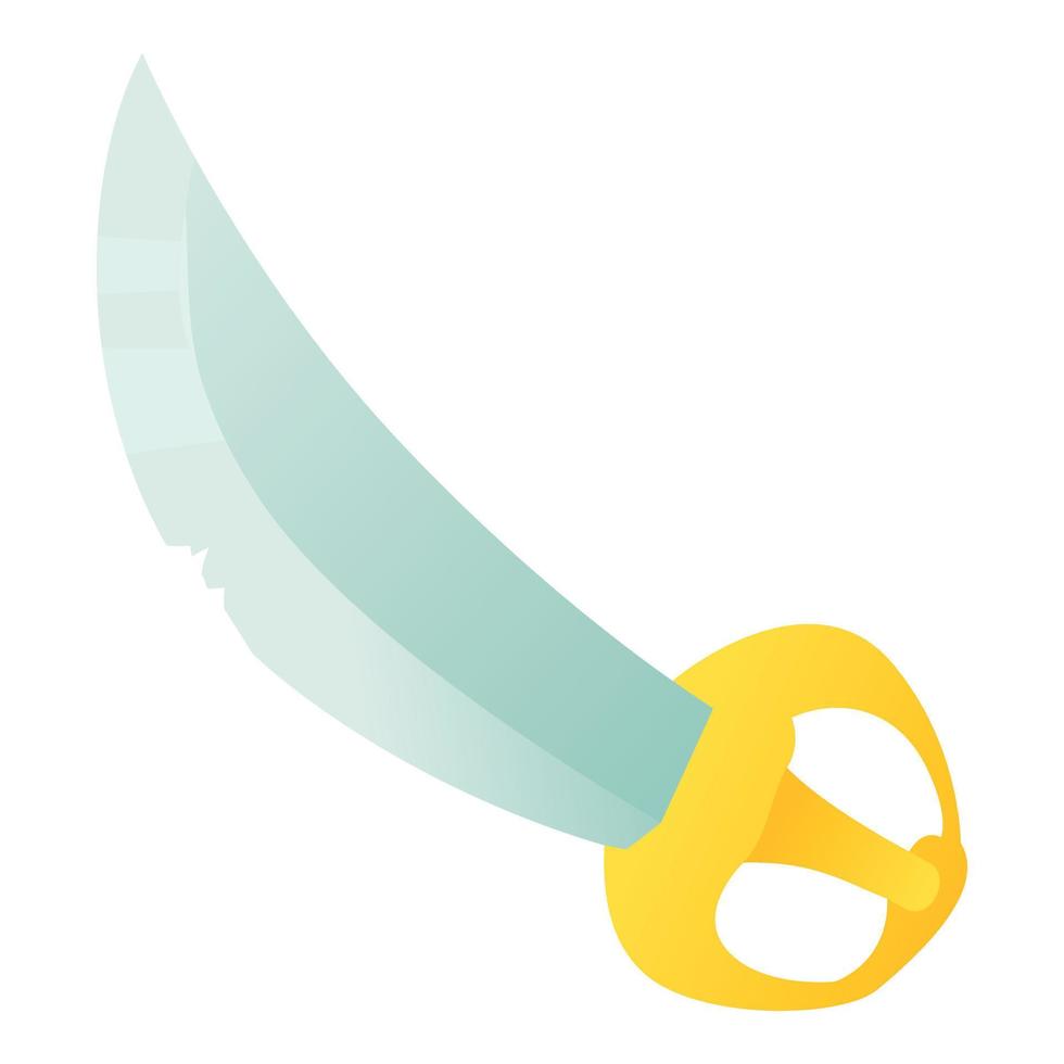 Cutlass icon, cartoon style vector