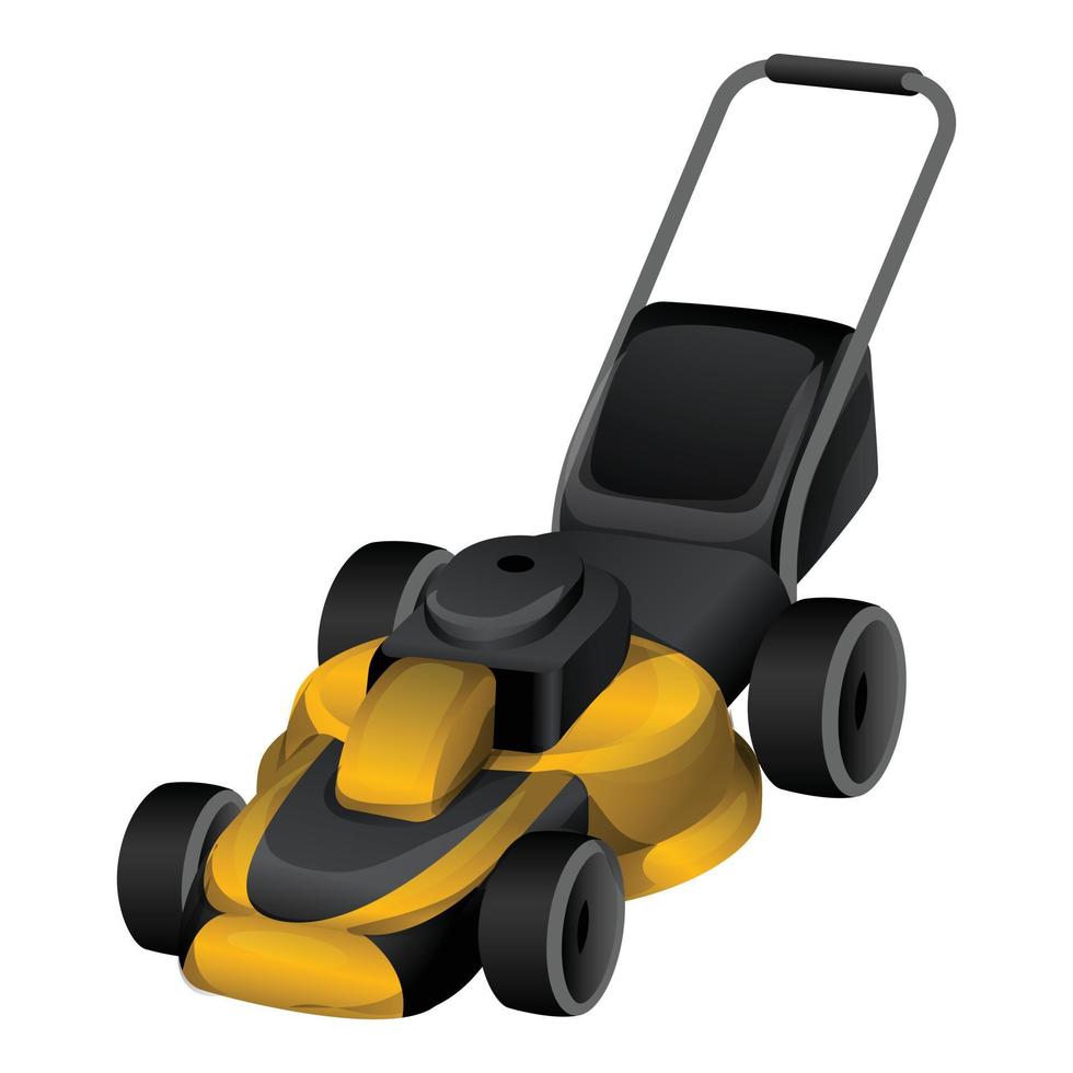 Lawn mower icon cartoon vector. Grass tractor vector