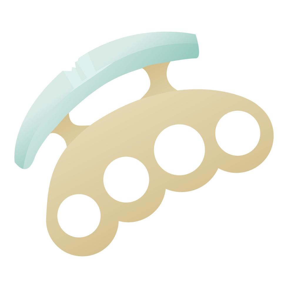 Brass knuckles icon, cartoon style vector