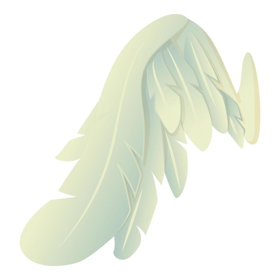 Angelic wing icon, cartoon style vector