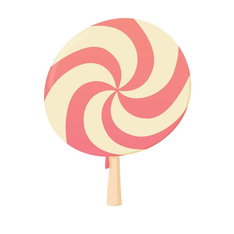 Round candy icon, cartoon style vector