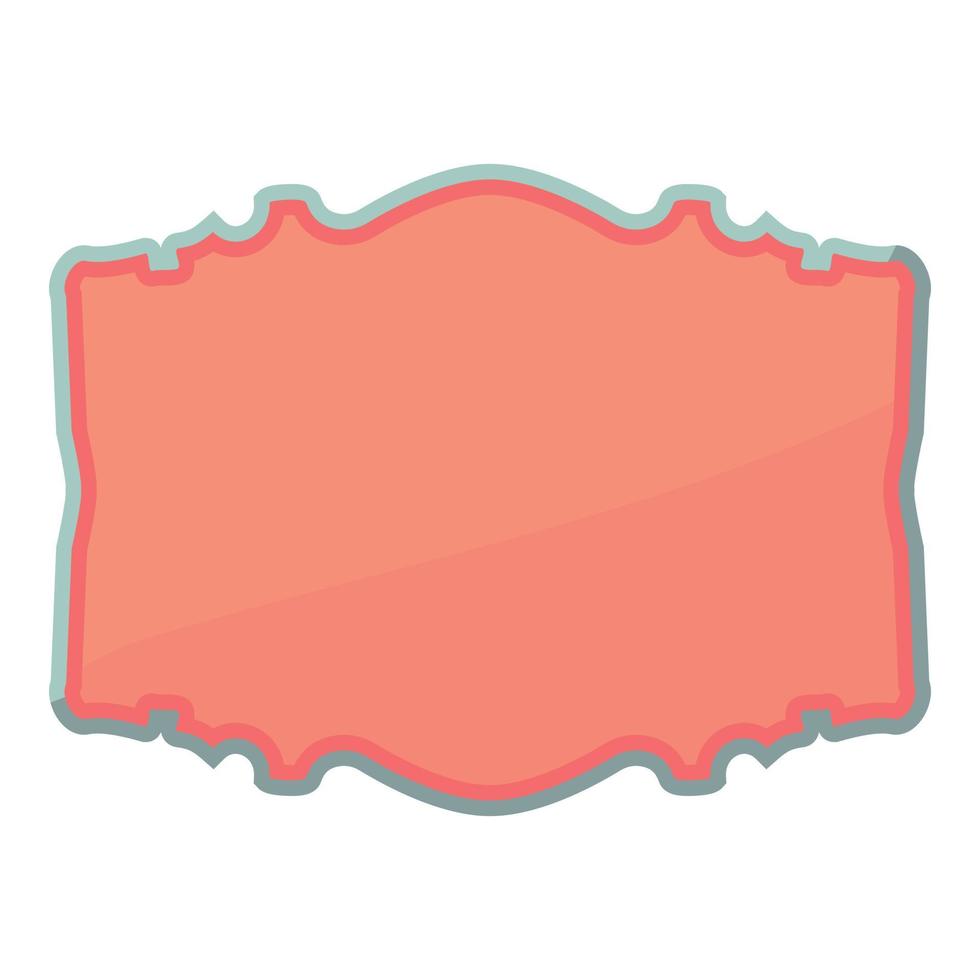 Shaped label icon, cartoon style vector