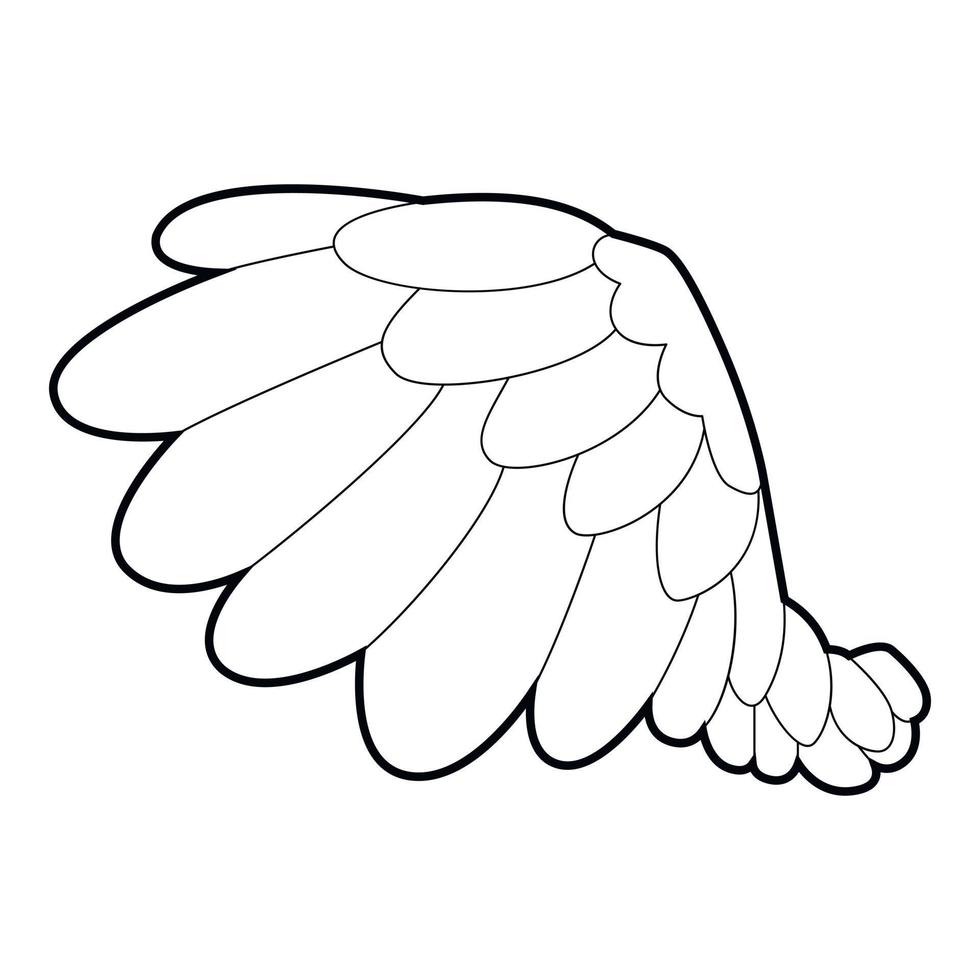 icono de ala grande, estilo de esquema vector