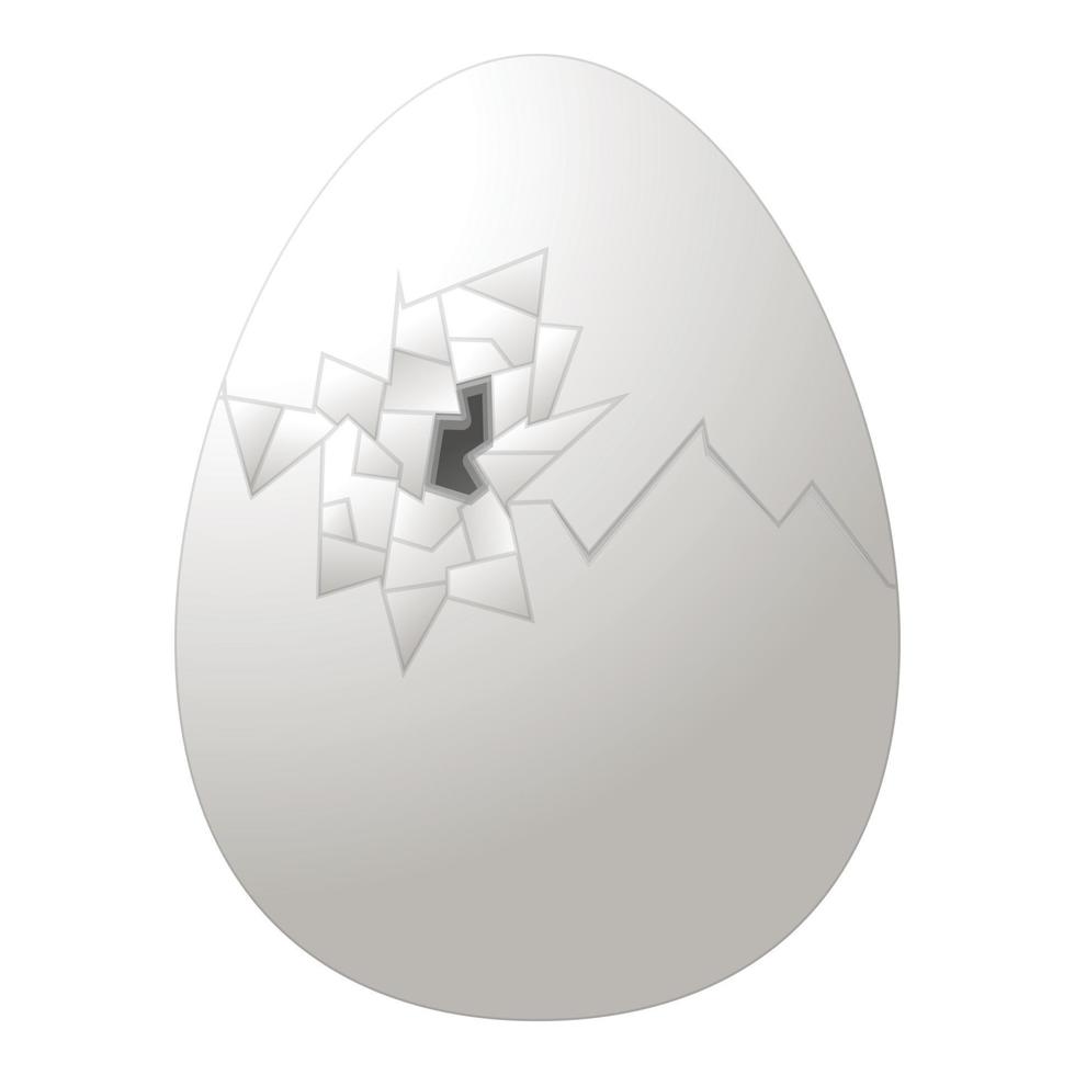 vector de dibujos animados de icono de cáscara de huevo de punto. huevo roto