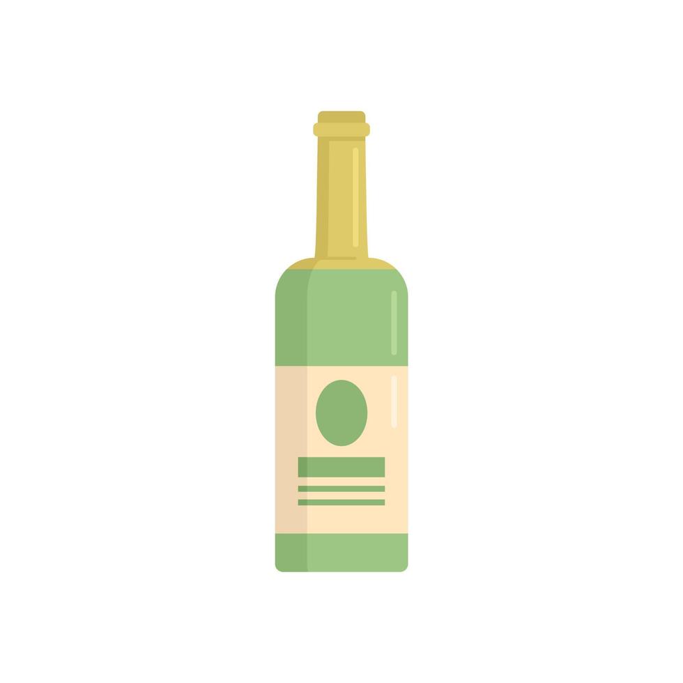 White wine bottle icon flat isolated vector