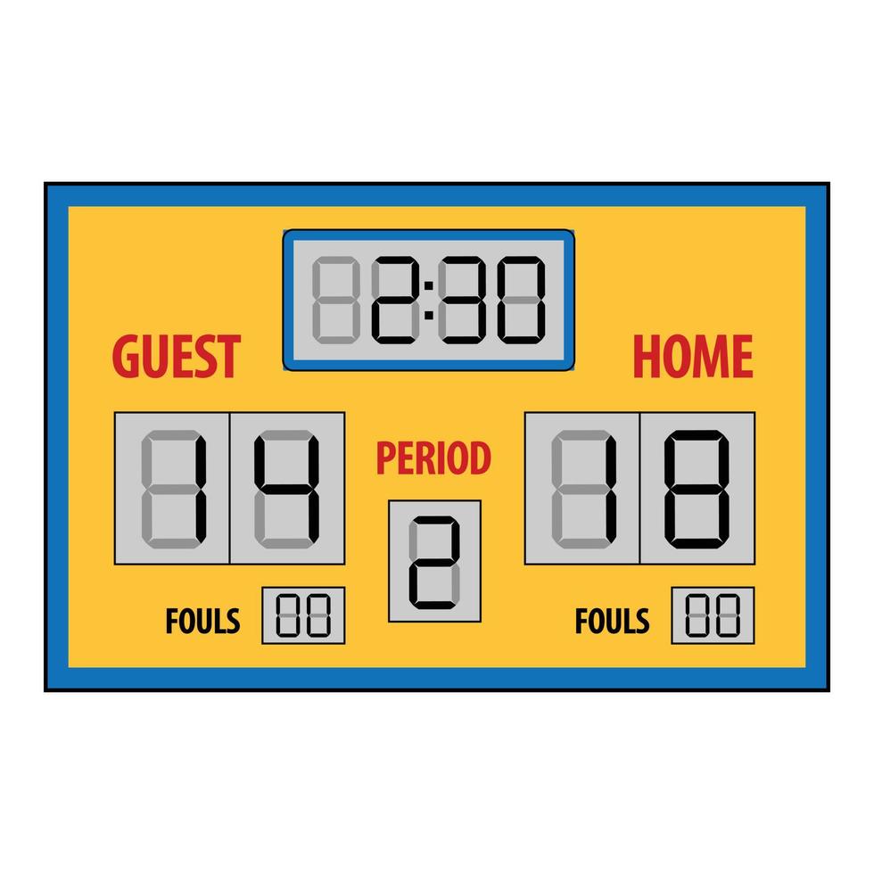 Scoreboard icon cartoon vector. Basketball equipment vector