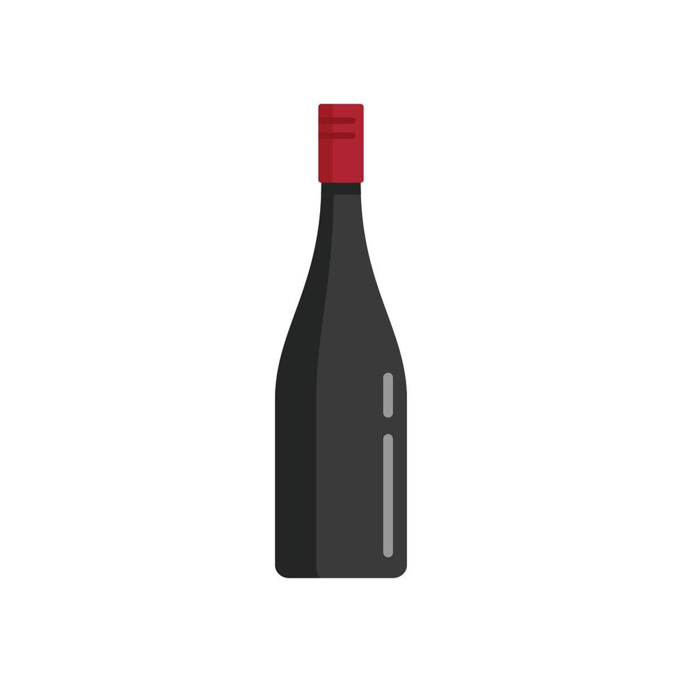 Old wine bottle icon flat isolated vector