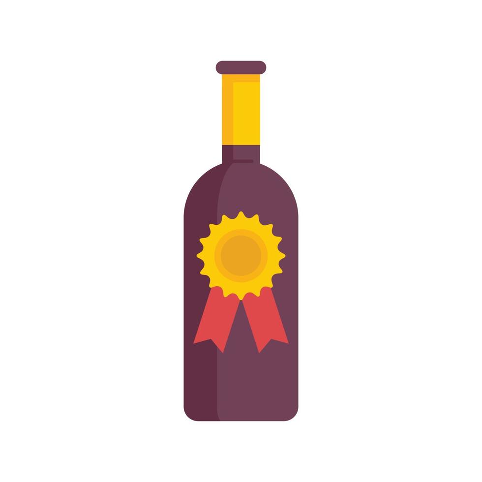 Sommelier botella de vino icono plano aislado vector