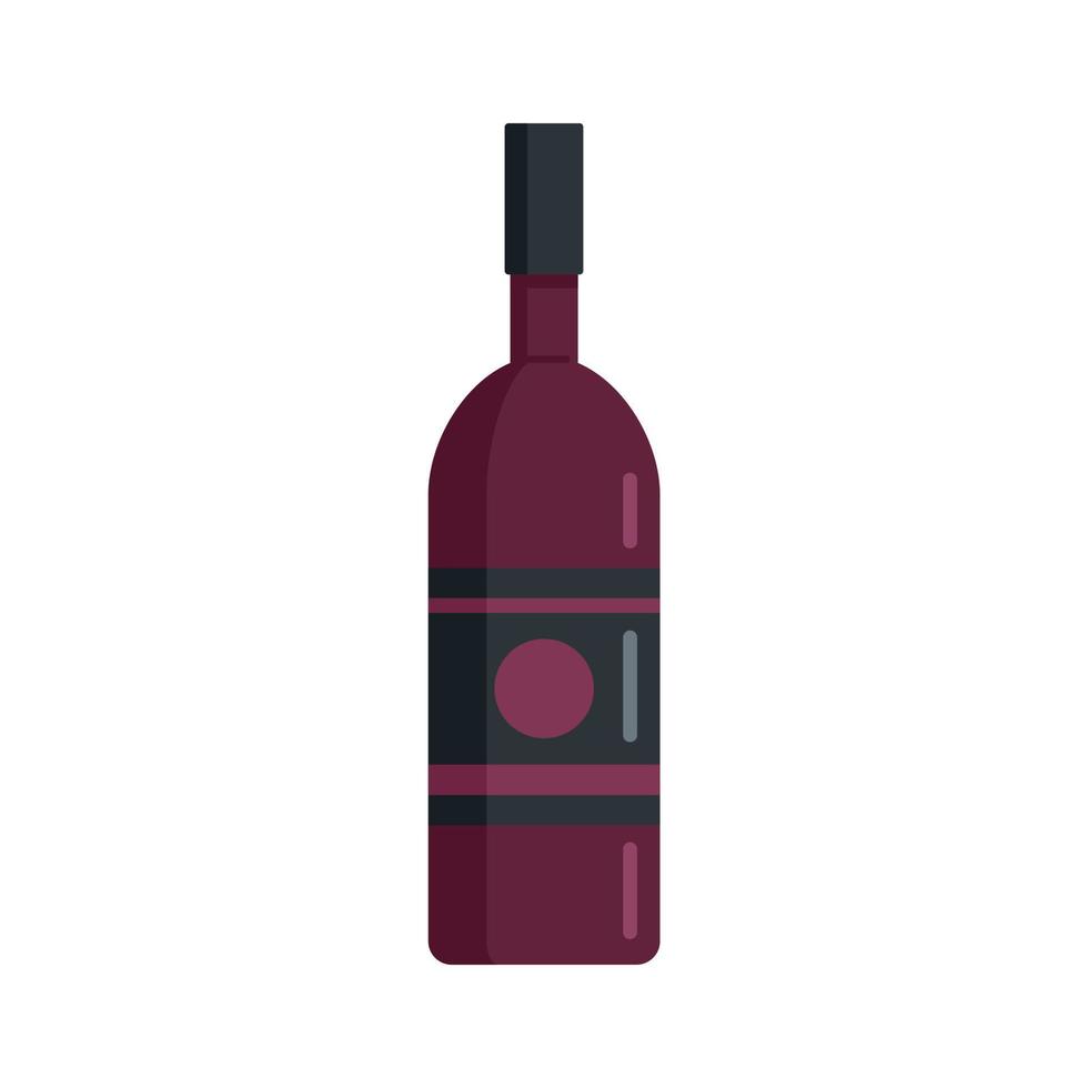 Bar wine bottle icon flat isolated vector