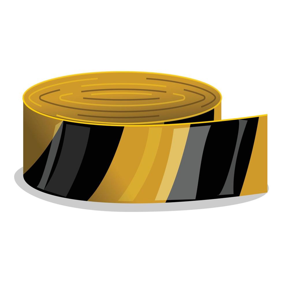 Police tape icon cartoon vector. Caution strip vector