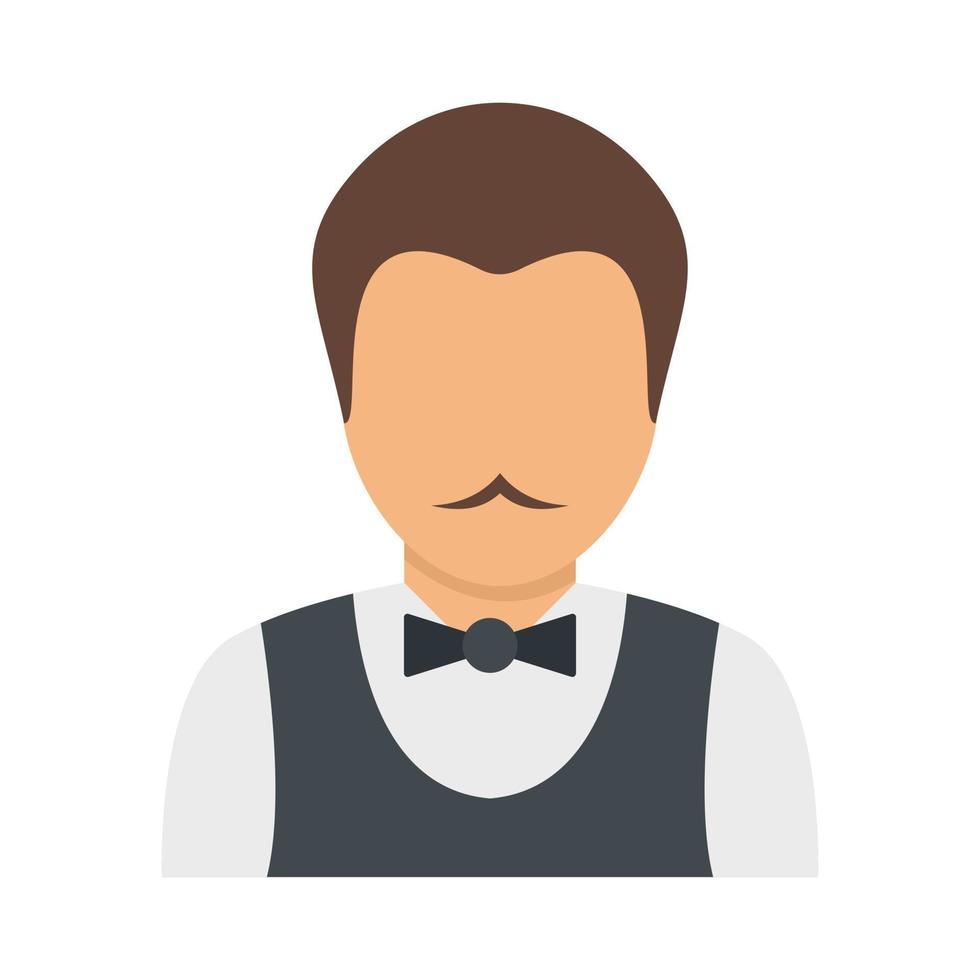 Sommelier man icon flat isolated vector