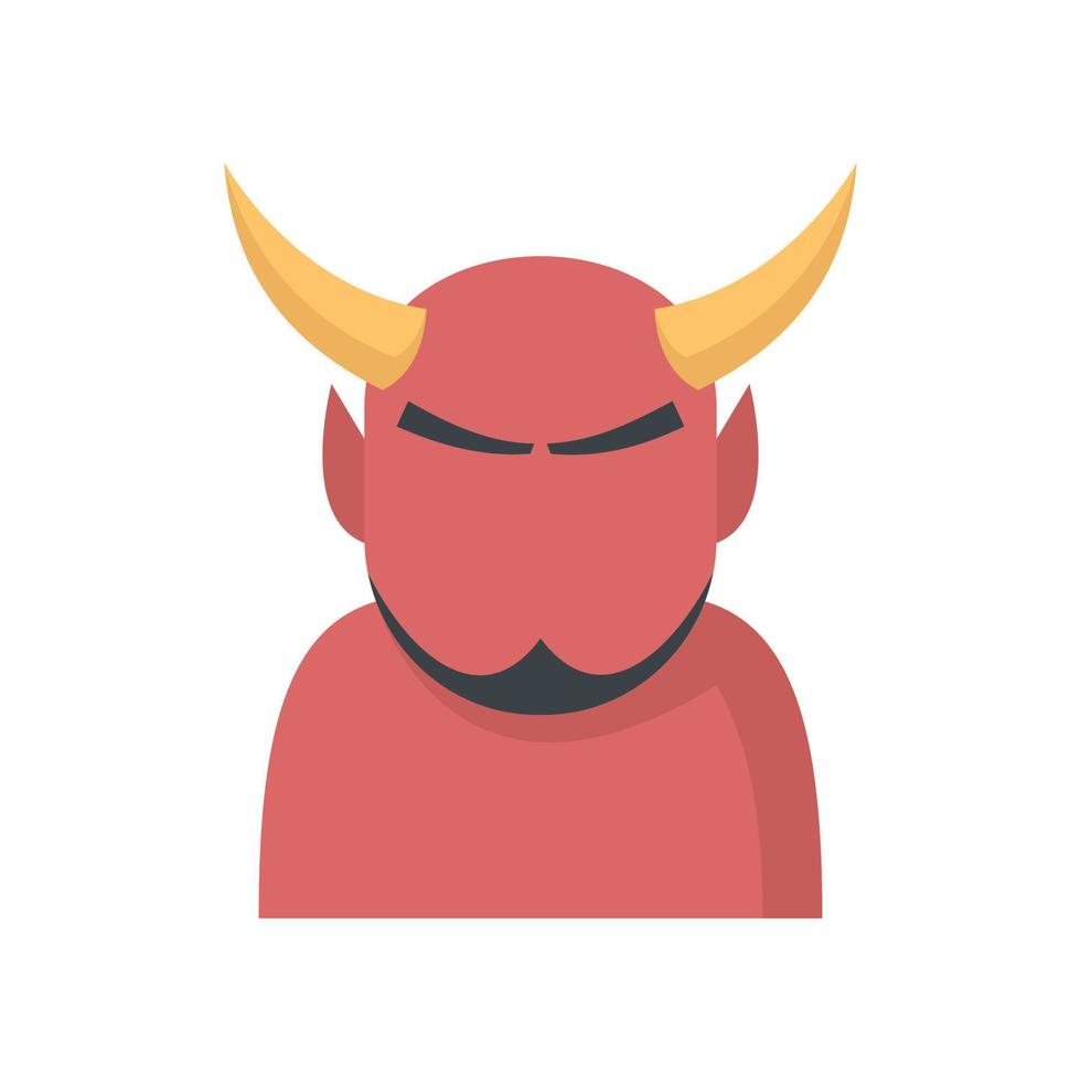 Devil man icon flat isolated vector