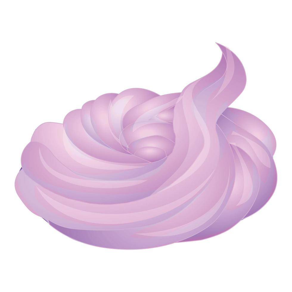 Pink meringue icon cartoon vector. Cake whip vector