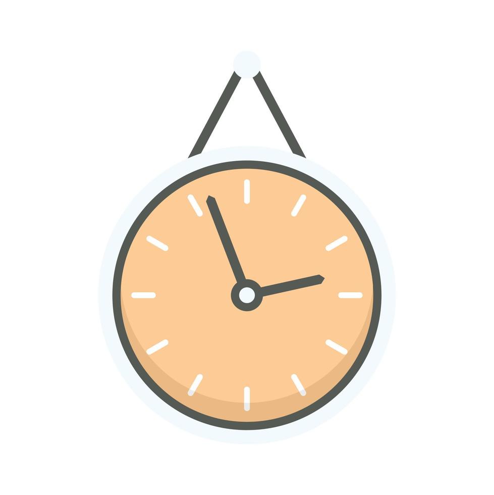 Office manager wall clock icon flat isolated vector