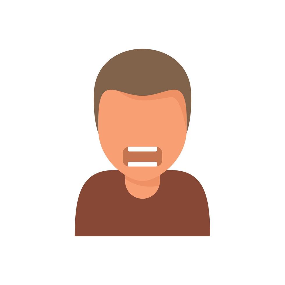 Angry man icon flat isolated vector