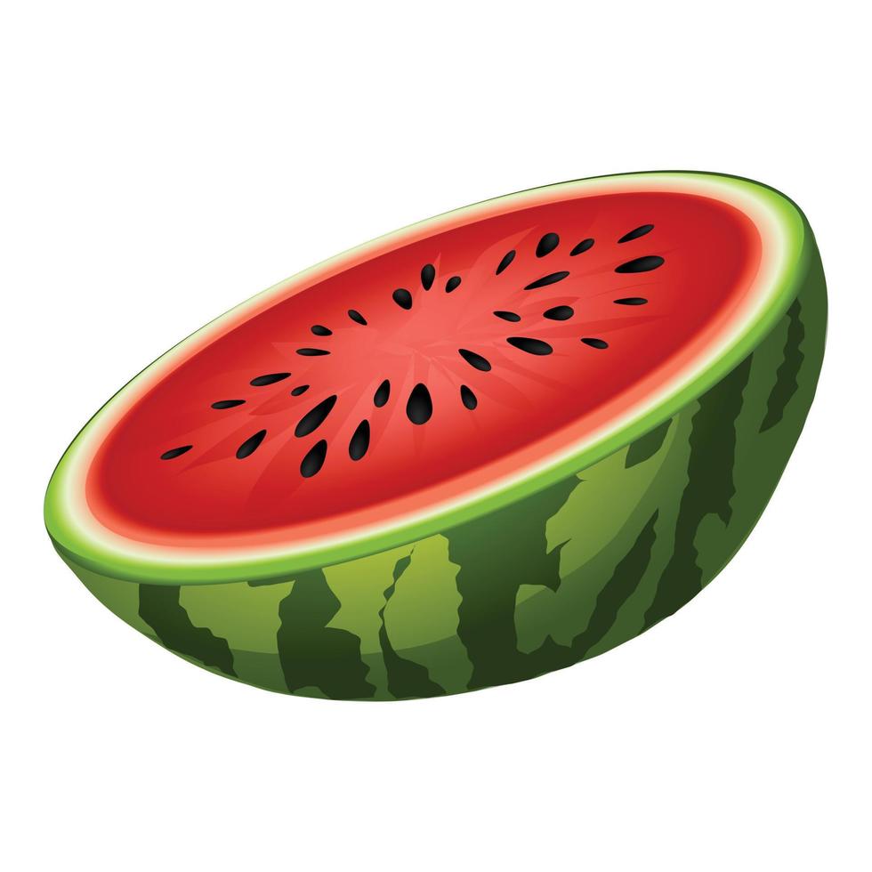 Red watermelon icon cartoon vector. Summer fruit vector