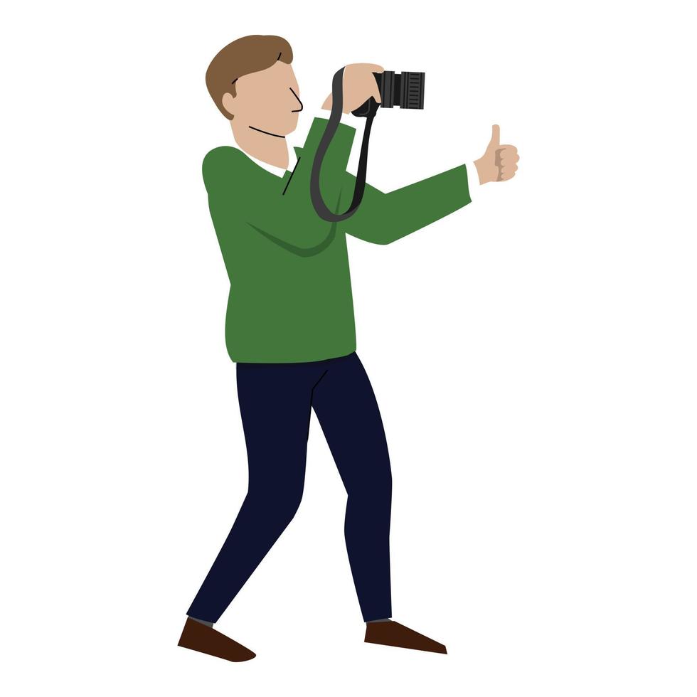 Professional photographer icon cartoon vector. Camera equipment vector