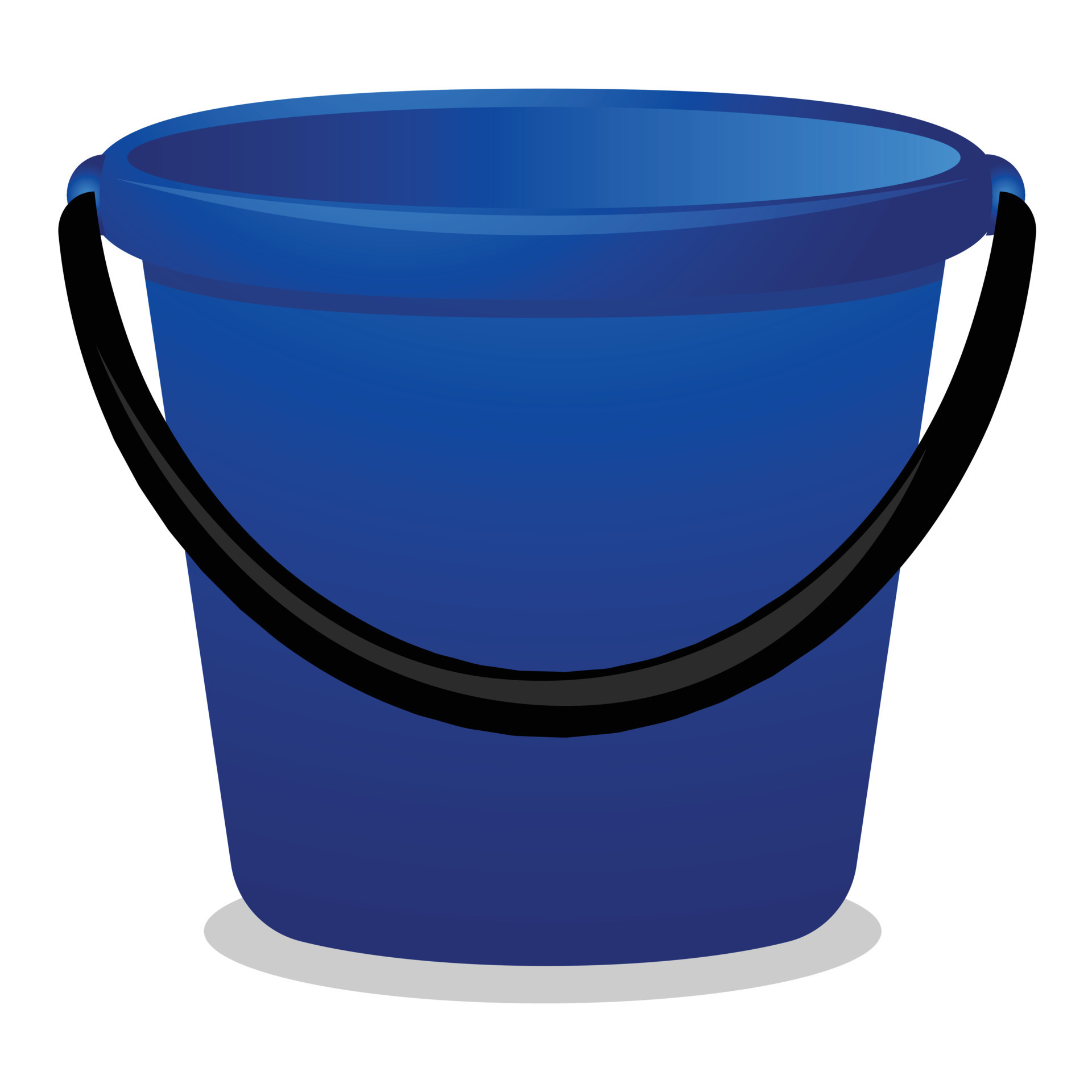 Premium Vector  Blue plastic pail with yellow handle bucketful