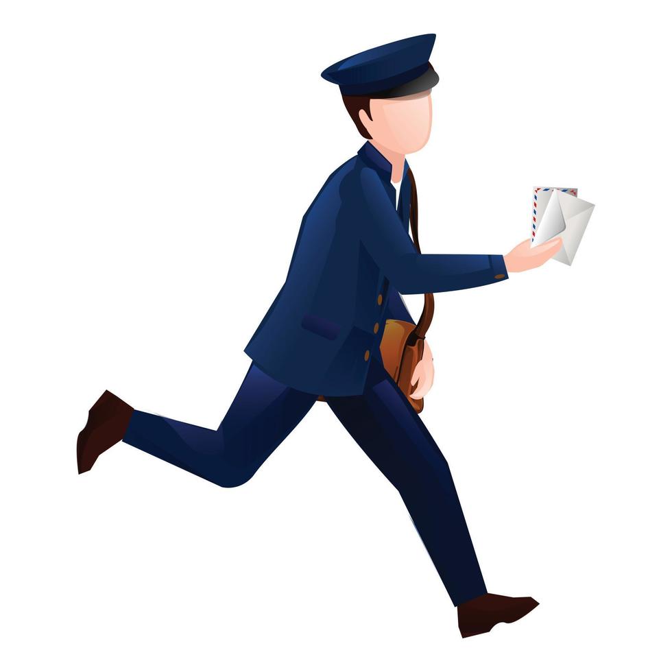 Running postman icon cartoon vector. Mail man vector