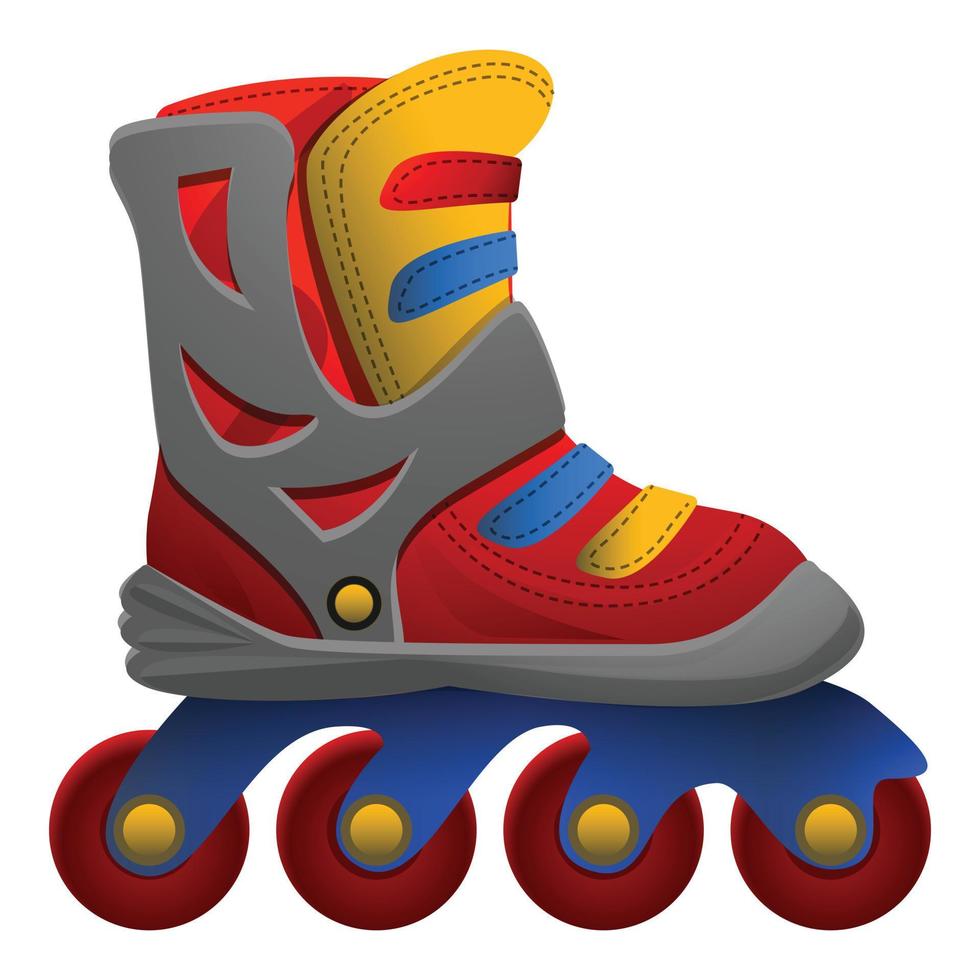 vector de dibujos animados de icono de patines para niños. bota de niño