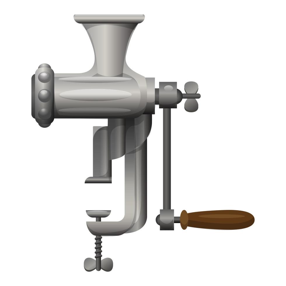 Iron grinder icon cartoon vector. Manual mincer vector