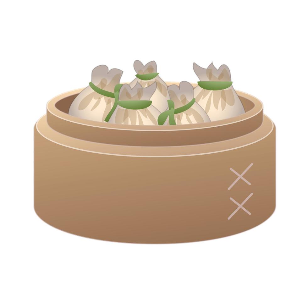 Korean dumplings icon cartoon vector. Boiled food 15120731 Vector Art ...