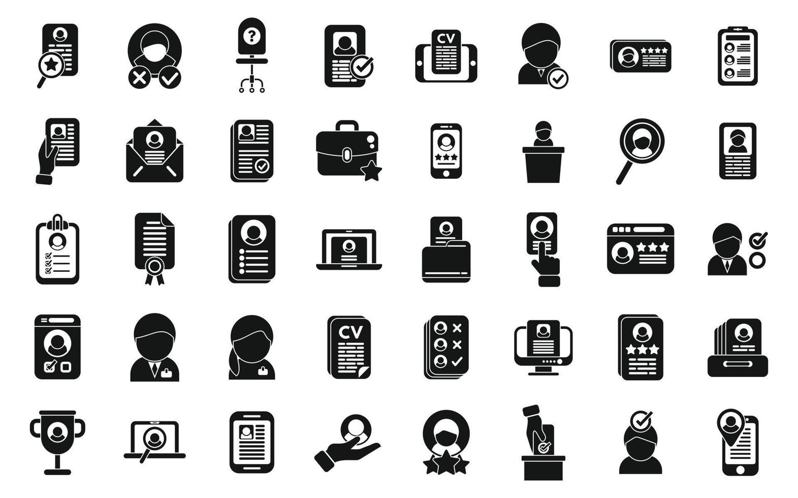 Candidate icons set simple vector. Work team vector