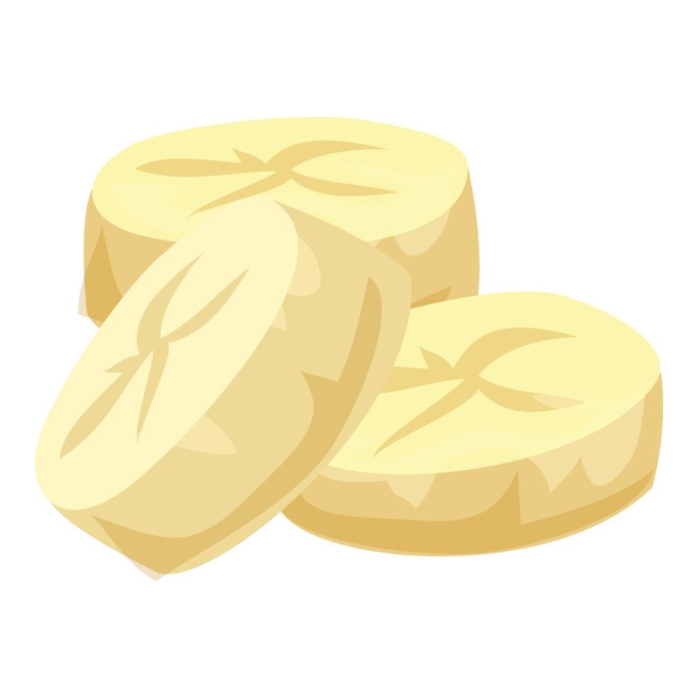 Banana slices icon cartoon vector. Piece of fruit vector