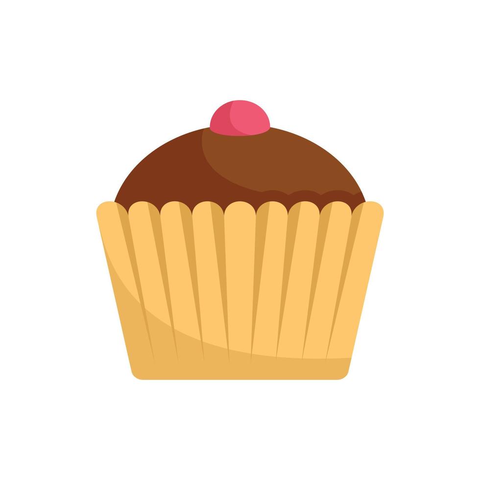 vector aislado plano de icono de cupcake fresco