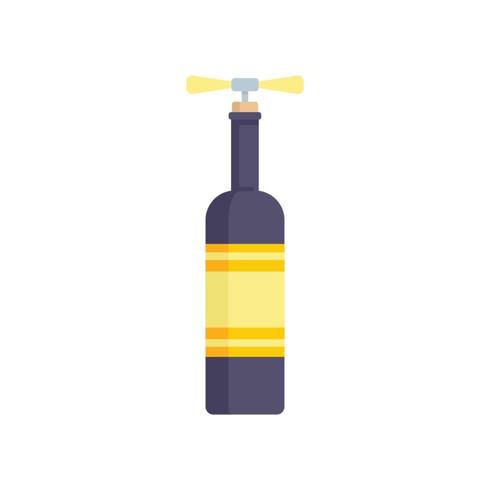 Corkscrew bottle icon flat isolated vector