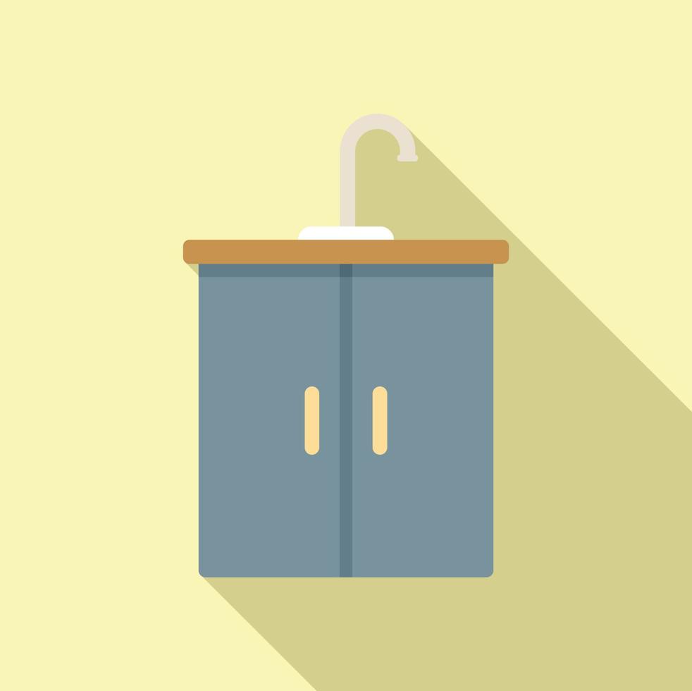 Kitchen sink icon flat vector. Room furniture vector