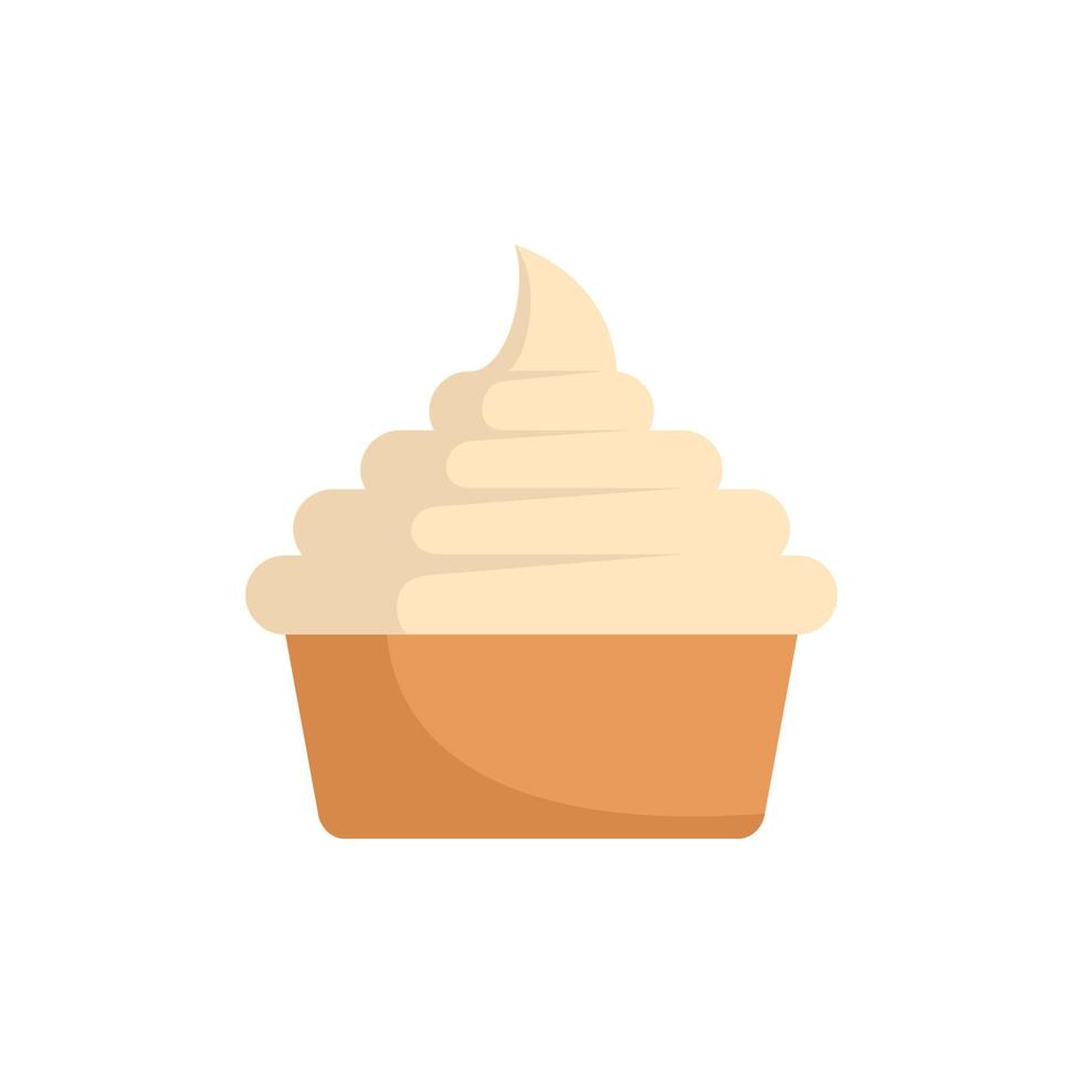 Milk cupcake icon flat isolated vector