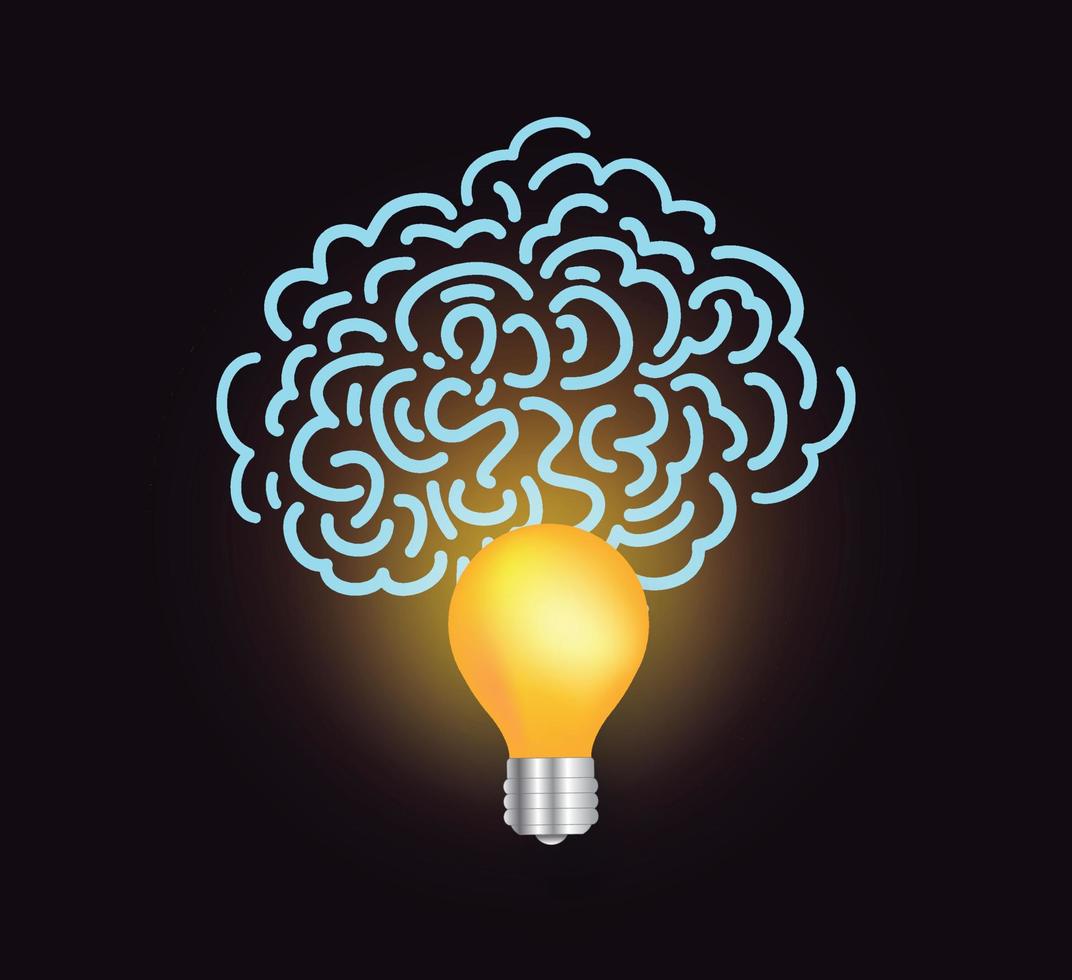 Brainstorm creative idea, Success concept, lamp vector design