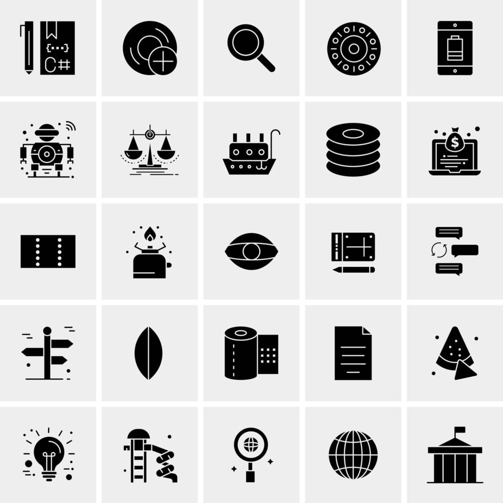 25 iconos de negocios universales vector ilustración de icono creativo para usar en proyectos relacionados con la web y dispositivos móviles