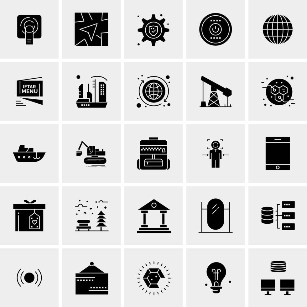 25 iconos de negocios universales vector ilustración de icono creativo para usar en proyectos relacionados con la web y dispositivos móviles