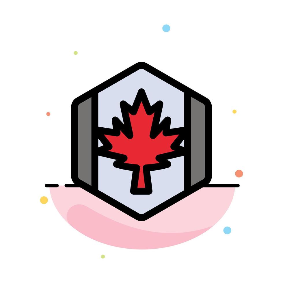 Flag Autumn Canada Leaf Maple Abstract Flat Color Icon Template vector