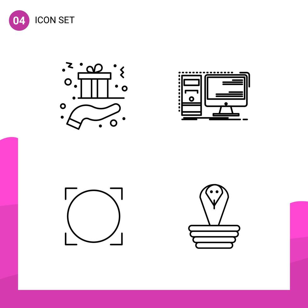 Outline Icon set. Pack of 4 Line Icons isolated on White Background for responsive Website Design Print and Mobile Applications. vector