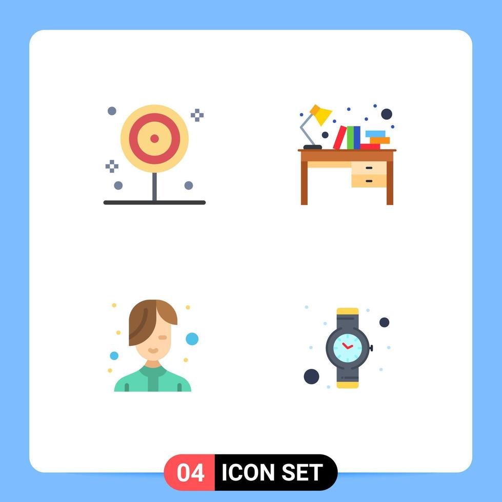 4 Universal Flat Icons Set for Web and Mobile Applications cooking beauty lollipop interior hair Editable Vector Design Elements