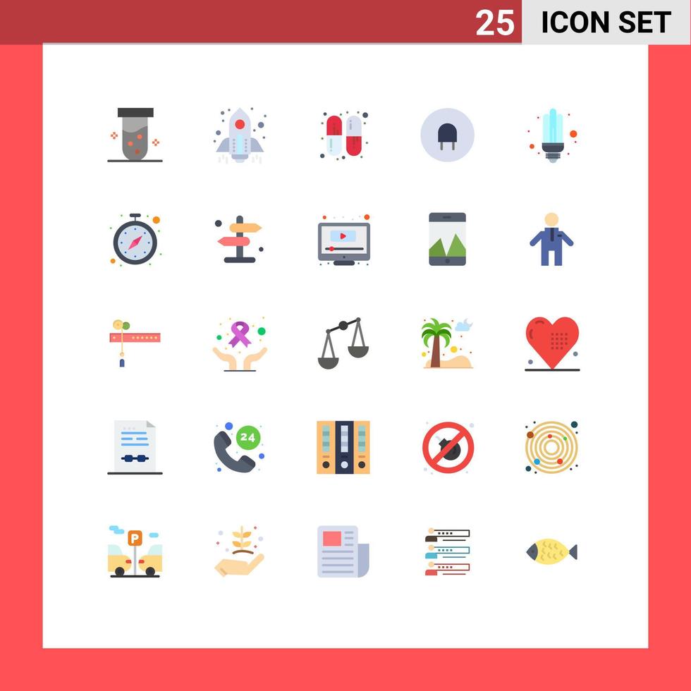 25 Universal Flat Colors Set for Web and Mobile Applications light energy capsule bulb electric Editable Vector Design Elements