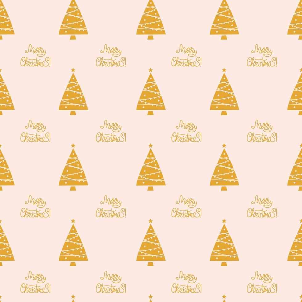 Vector flat hand drawn christmas seamless pattern