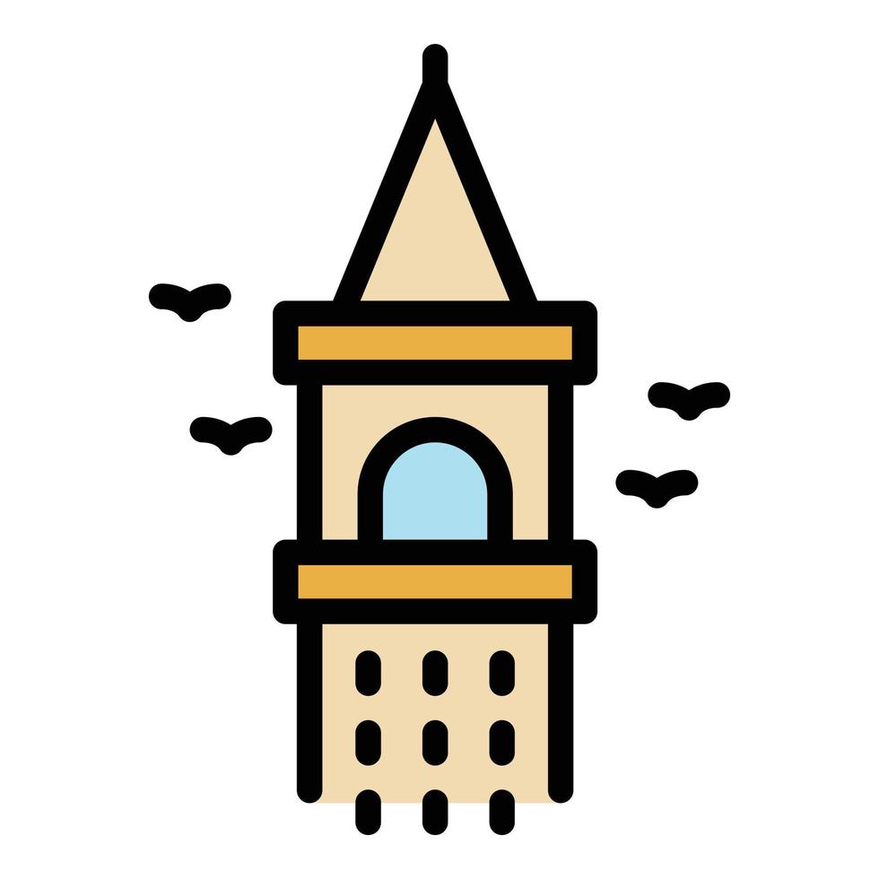 Galata tower icon color outline vector
